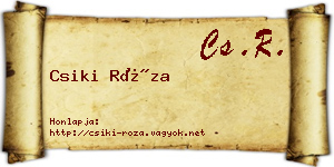 Csiki Róza névjegykártya
